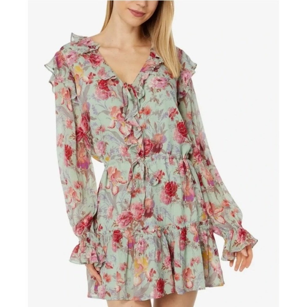 Paige Garcelle Floral Silk Midi Dress Quiet Luxury Wedding Party - Picture 1 of 6